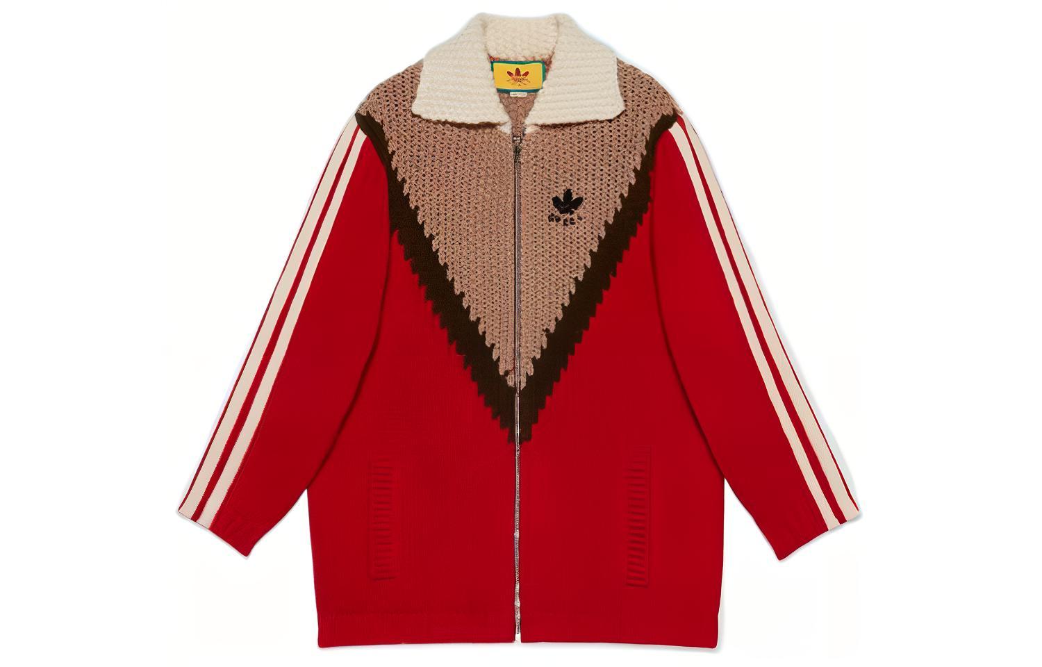 (Women) Gucci SS22 Red Zip-Up Contrast Knit Polo Sweater 713000-XKCPO-6429