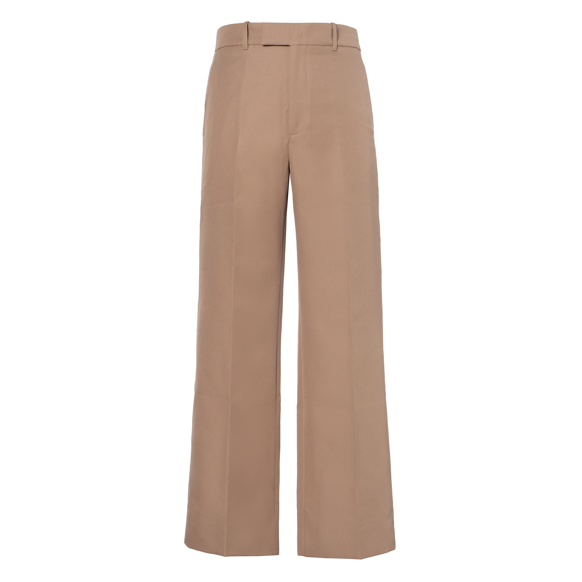(Women) Gucci SS22 Solid Brown Straight-Leg Pleated Trousers 661739-Z713C-2602