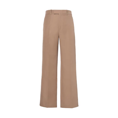 (Women) Gucci SS22 Solid Brown Straight-Leg Pleated Trousers 661739-Z713C-2602