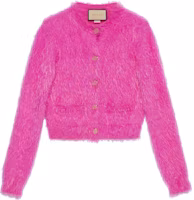 (Women) Gucci SS22 Solid Color Round Neck Cardigan Pink 697578-XKCEN-5614 (Women) Gucci SS22 Solid Color Round Neck Cardigan Pink 697578-XKCEN-5614