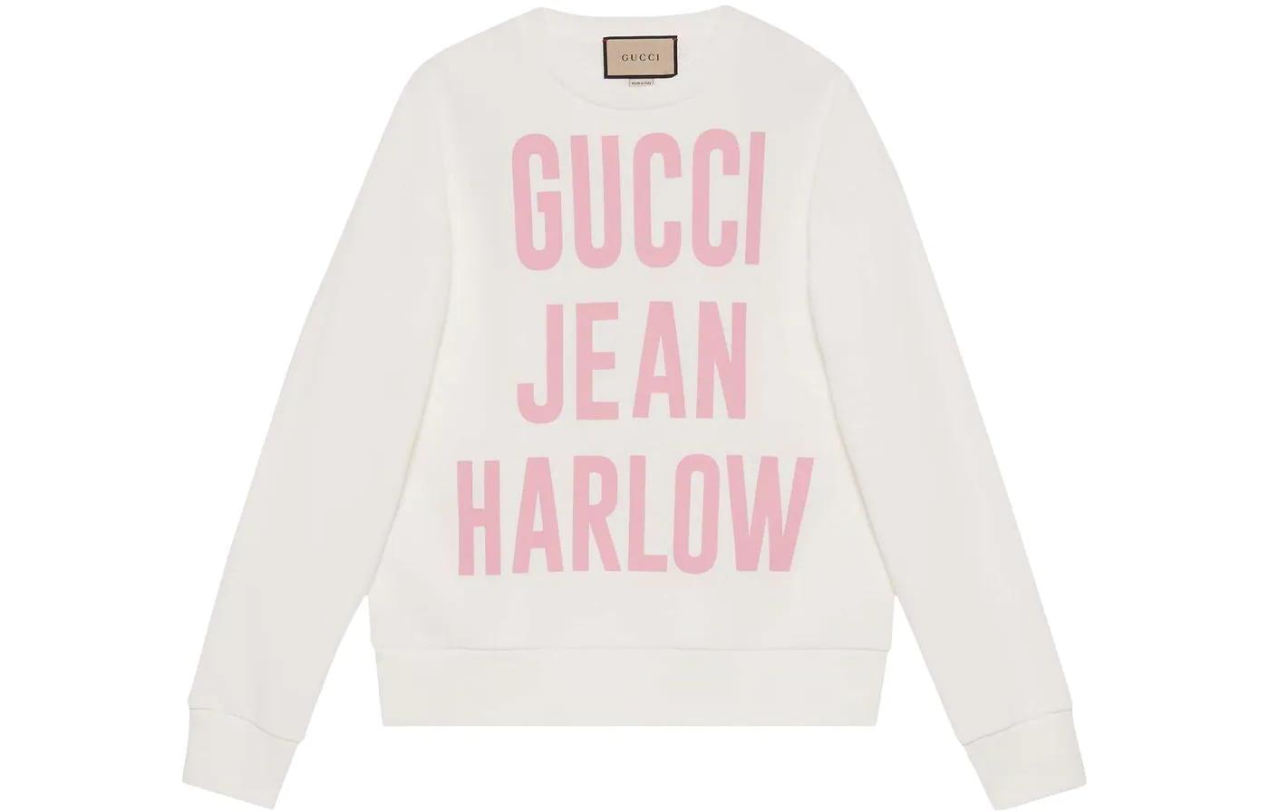 (Women) Gucci SS22 White Crewneck Sweatshirt with Logo Print 688219-XJEGA-9095