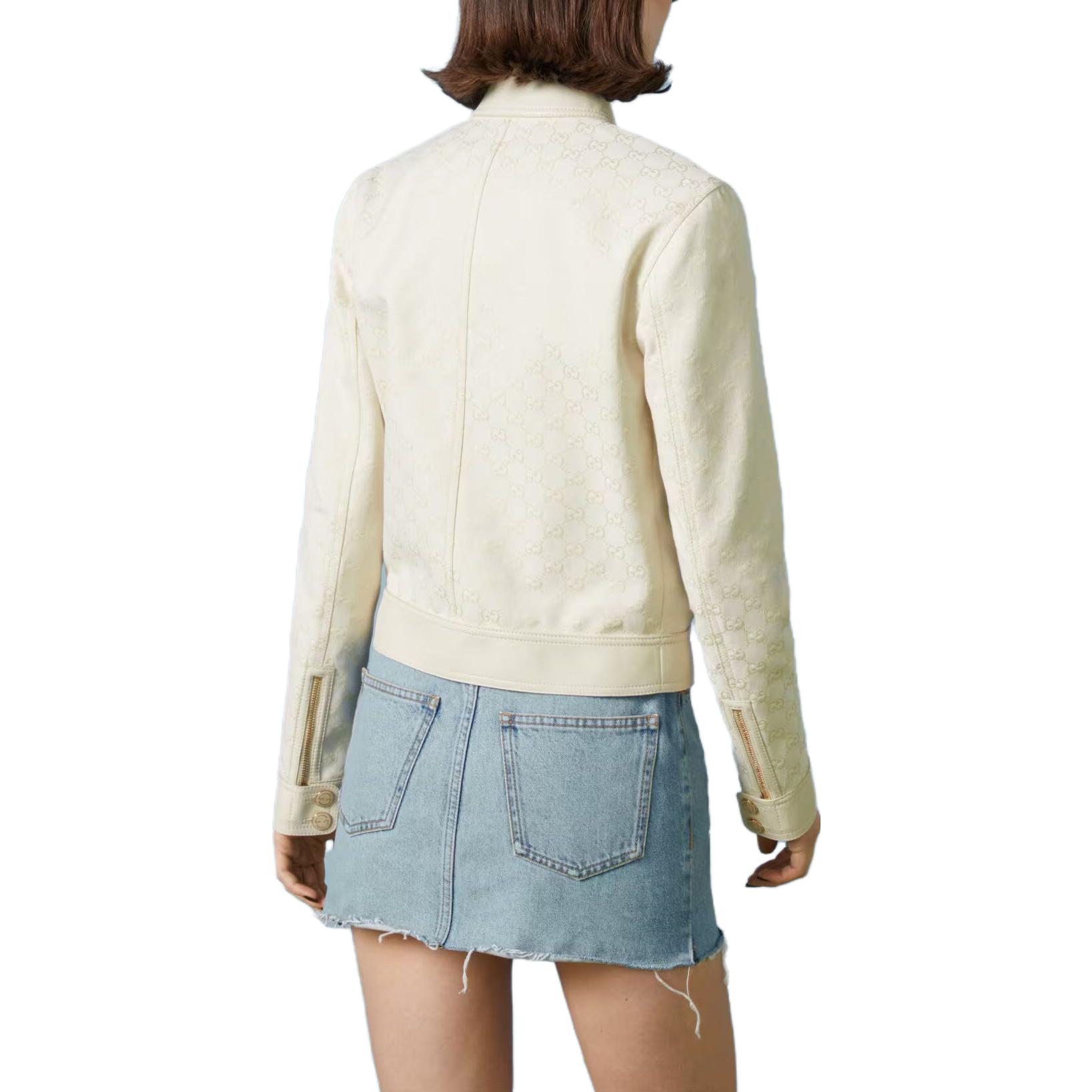 (Women) GUCCI SS23  Beige Solid Color Zip-Up Jacket 681034Z8BHG9042 圖 4