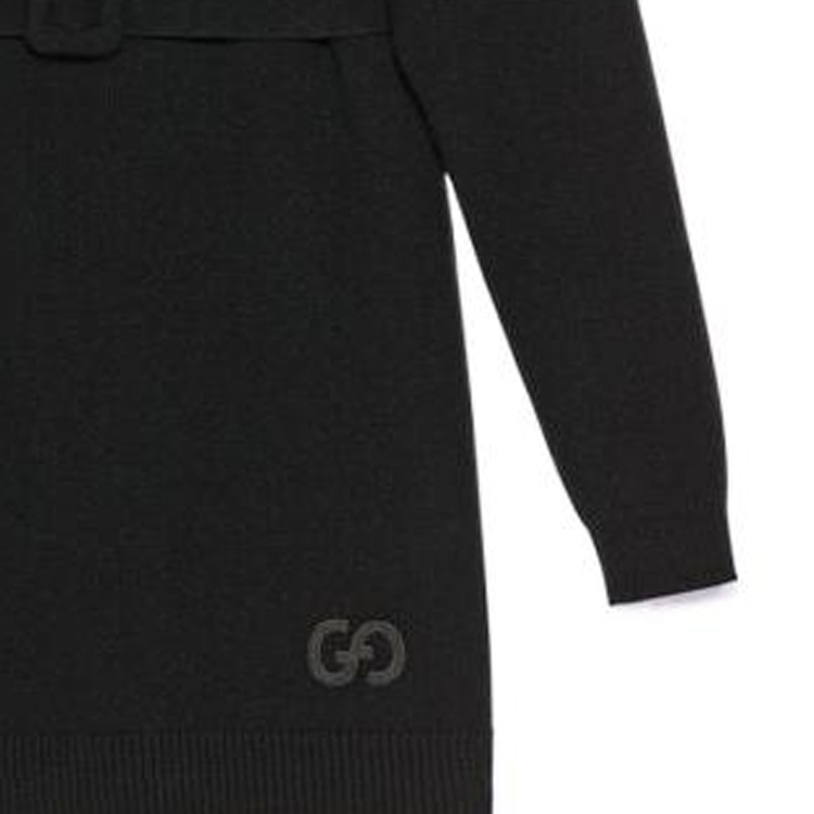 (Women) GUCCI SS23  Black Sweater with Solid Logo Embroidery Shawl Collar. 727041-XKCY1-1043 圖 7