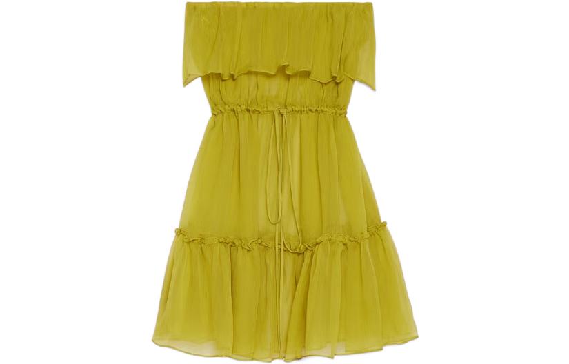 (Women) GUCCI SS23  Green Pleated Strapless Sleeveless Dress. 730909-ZHS78-3190 圖 2