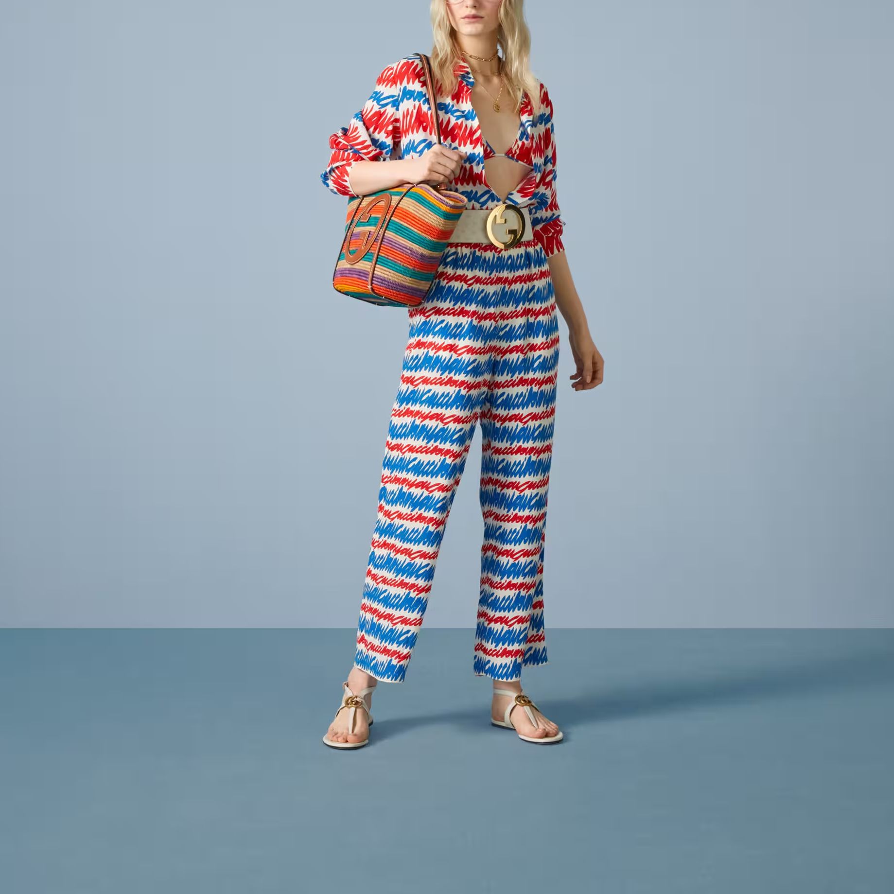 (Women) GUCCI SS23  Red Patterned Silk Long-Sleeve Sun Protection Shirt 739402-ZAMTX-4595 圖 3