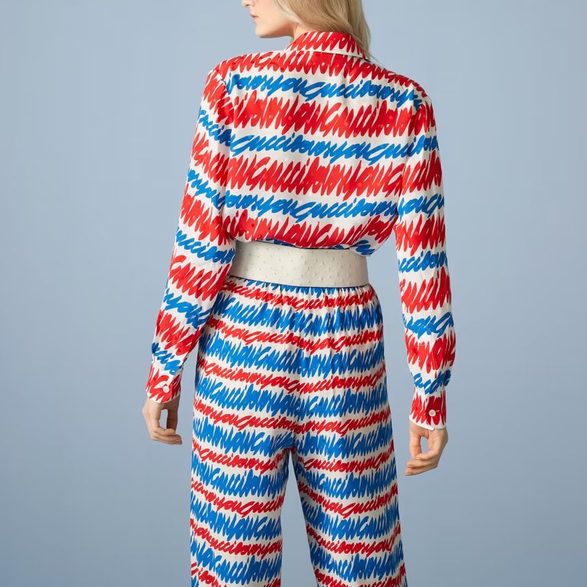 (Women) GUCCI SS23  Red Patterned Silk Long-Sleeve Sun Protection Shirt 739402-ZAMTX-4595 圖 5