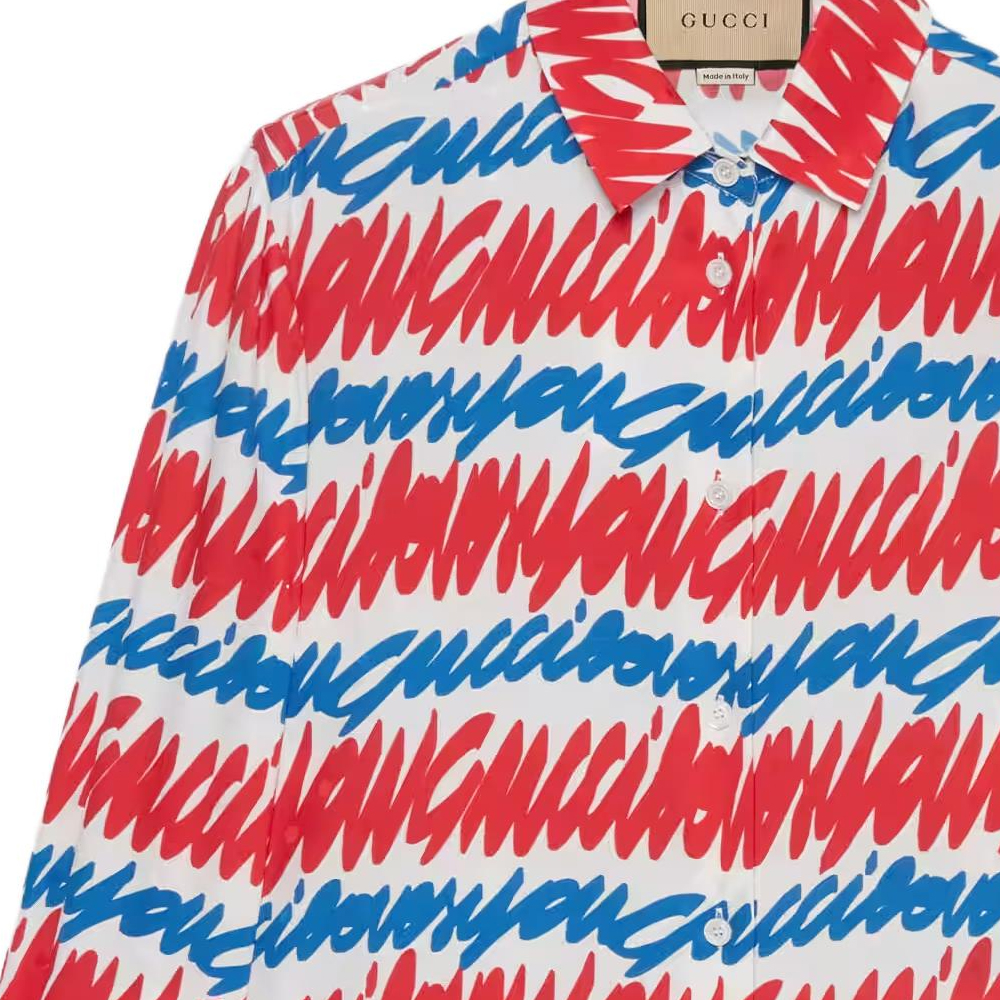 (Women) GUCCI SS23  Red Patterned Silk Long-Sleeve Sun Protection Shirt 739402-ZAMTX-4595 圖 6