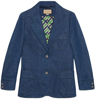 (W) GUCCI SS23 單排扣休閒長袖西裝外套 靛藍色 743230-XDCGS-4100 Order (W) GUCCI SS23 單排扣休閒長袖西裝外套 靛藍色 743230-XDCGS-4100