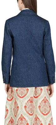 (W) GUCCI SS23 單排扣休閒長袖西裝外套 靛藍色 743230-XDCGS-4100 Shop (W) GUCCI SS23 單排扣休閒長袖西裝外套 靛藍色 743230-XDCGS-4100