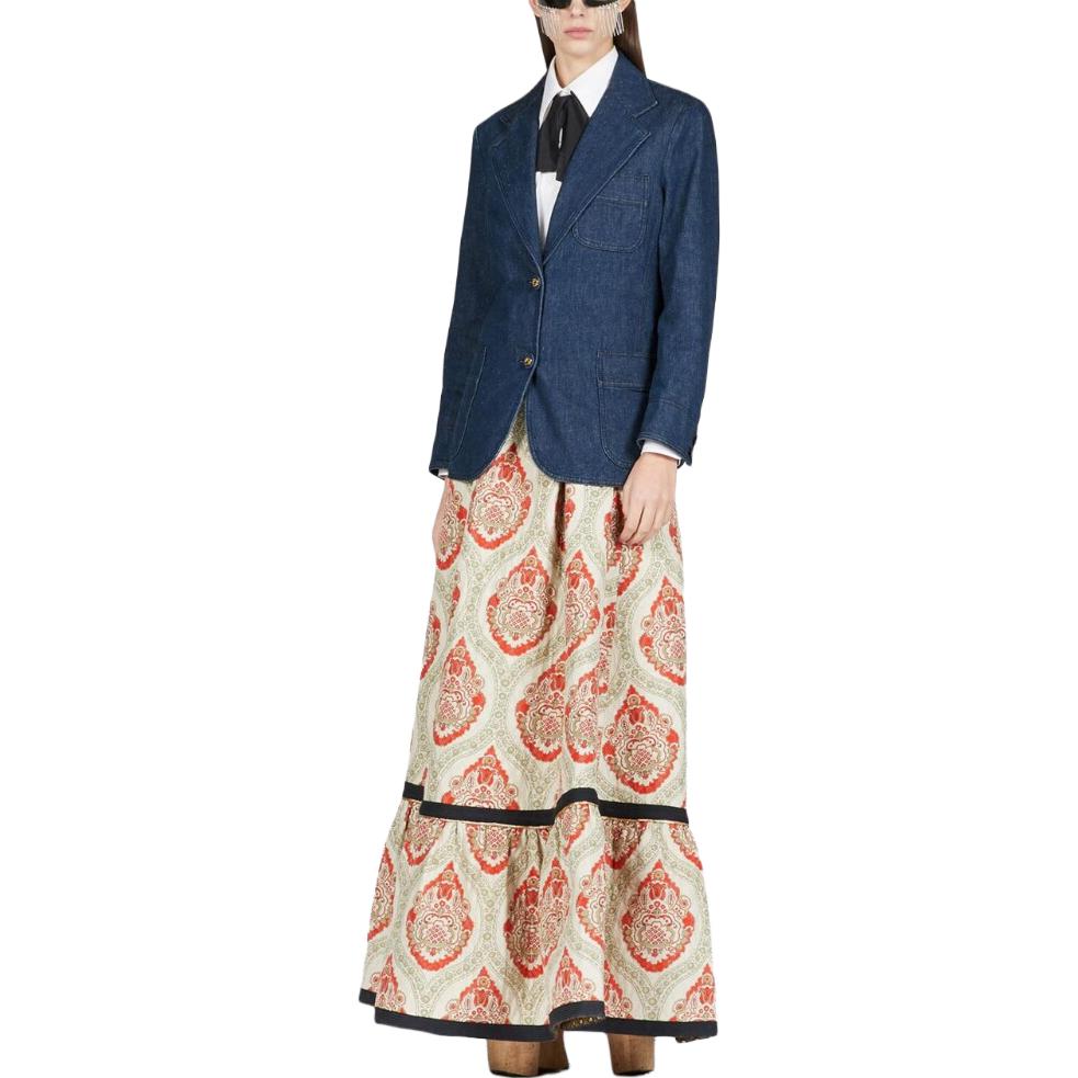 Details for (W) GUCCI SS23 單排扣休閒長袖西裝外套 靛藍色 743230-XDCGS-4100