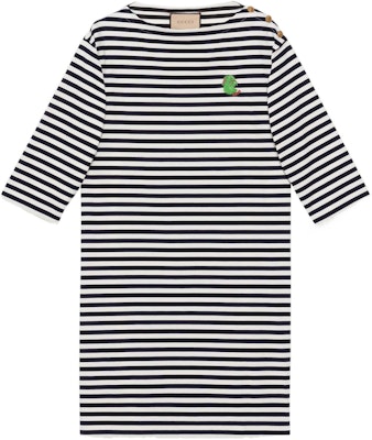 (W) GUCCI SS23 條紋標誌印花黑色短袖連衣裙 727978-XJE7O-4384 Order (W) GUCCI SS23 條紋標誌印花黑色短袖連衣裙 727978-XJE7O-4384