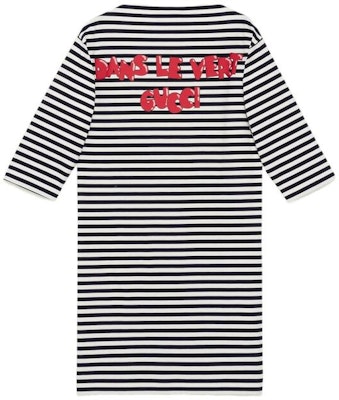 (W) GUCCI SS23 條紋標誌印花黑色短袖連衣裙 727978-XJE7O-4384 Lookbook (W) GUCCI SS23 條紋標誌印花黑色短袖連衣裙 727978-XJE7O-4384