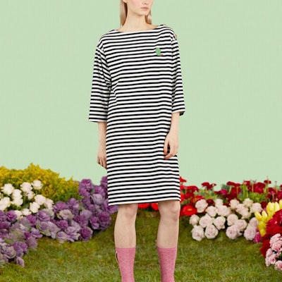 (W) GUCCI SS23 條紋標誌印花黑色短袖連衣裙 727978-XJE7O-4384 Details for (W) GUCCI SS23 條紋標誌印花黑色短袖連衣裙 727978-XJE7O-4384