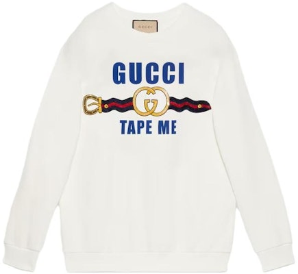 (W) グッチ SS23 ホワイト ロゴプリント クルーネック スウェットシャツ カジュアル 721361-XJFIZ-9088 Order (W) グッチ SS23 ホワイト ロゴプリント クルーネック スウェットシャツ カジュアル 721361-XJFIZ-9088