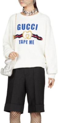 (W) グッチ SS23 ホワイト ロゴプリント クルーネック スウェットシャツ カジュアル 721361-XJFIZ-9088 Purchase (W) グッチ SS23 ホワイト ロゴプリント クルーネック スウェットシャツ カジュアル 721361-XJFIZ-9088