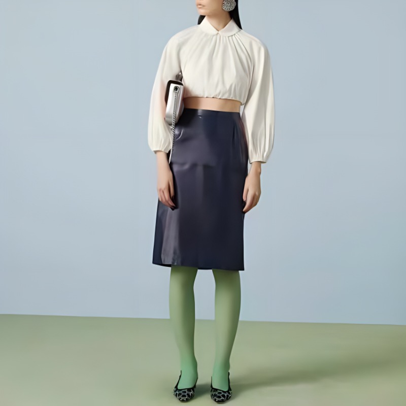 Lookbook (W) GUCCI SS23 白色百褶長袖短版襯衫 751879-ZANS3-9785