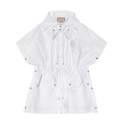 (Women) GUCCI SS23 White Short-Sleeve Drawstring Jacket 691768-ZAI4N-9000