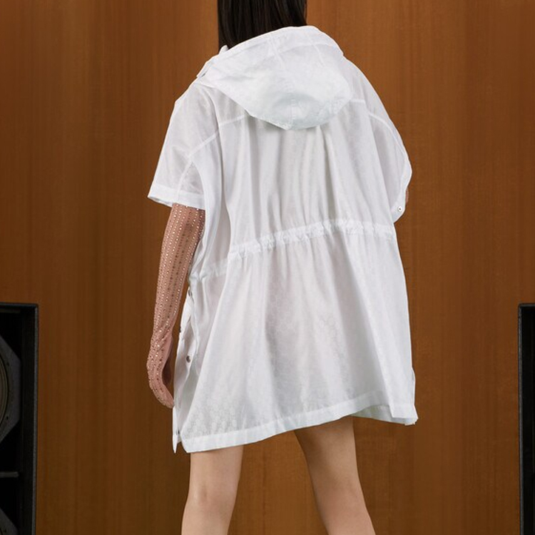 Purchase (W) GUCCI SS23 ホワイト ショートスリーブ ドローストリング ジャケット 691768-ZAI4N-9000