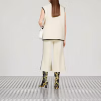 Shop (Women) GUCCI SS23 White Single-Breasted Vest with Contrast Striped Trim. 747868-ZANIZ-9782