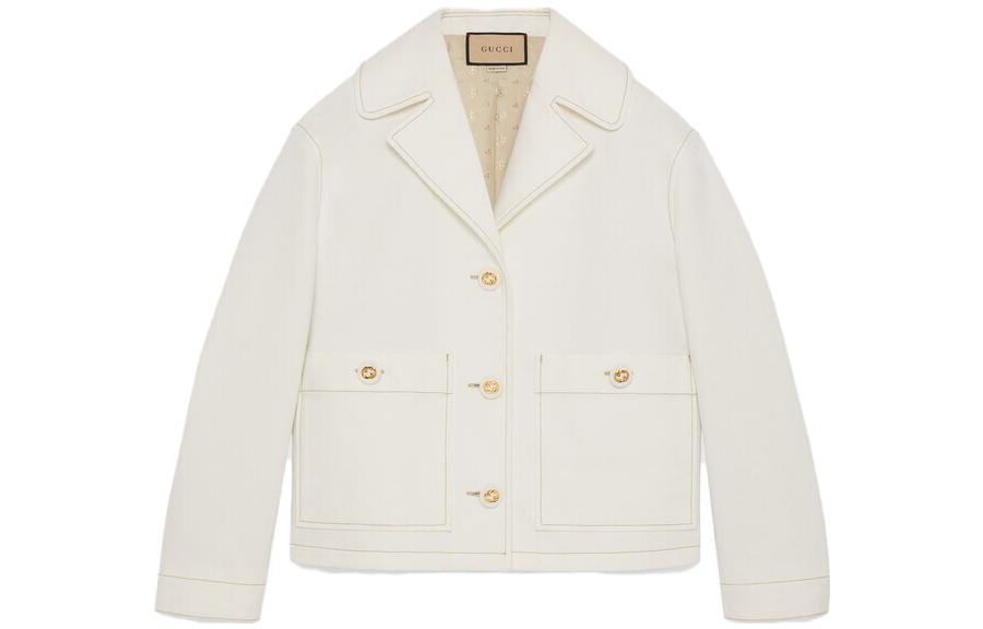 (Women) GUCCI SS23  White Slim-Fit Long-Sleeve Collared Button-Up Jacket 723630-XDB9V-9011 圖 2