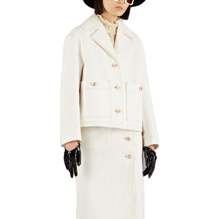 (Women) GUCCI SS23  White Slim-Fit Long-Sleeve Collared Button-Up Jacket 723630-XDB9V-9011 圖 3