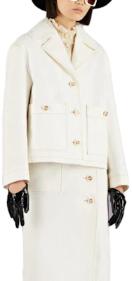 (W) GUCCI SS23 白色修身長袖翻領排扣外套 723630-XDB9V-9011 Lookbook (W) GUCCI SS23 白色修身長袖翻領排扣外套 723630-XDB9V-9011