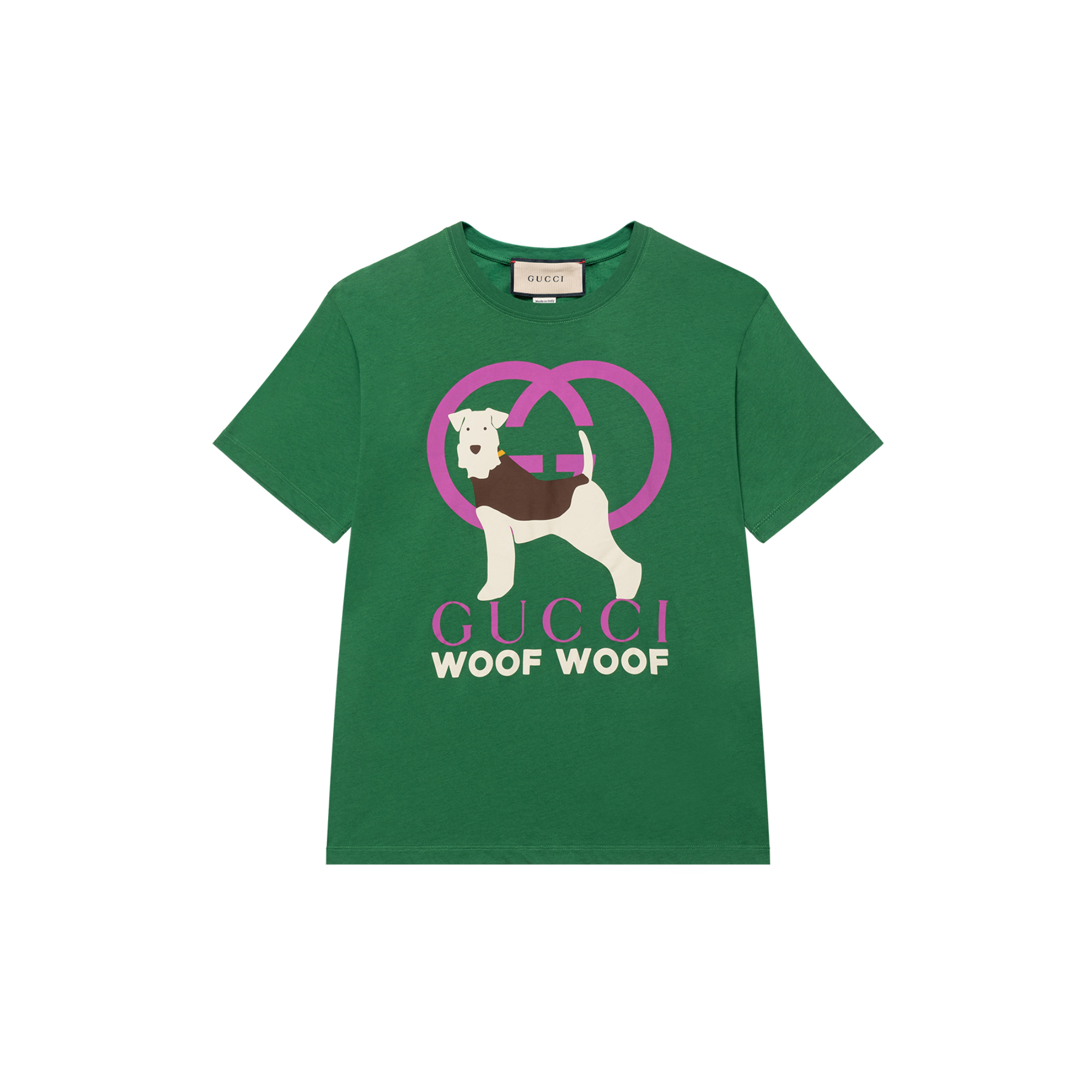 (Women) Gucci SS23 Animal Print Logo Oversized Green T-Shirt for Women 717422-XJFM8-3826