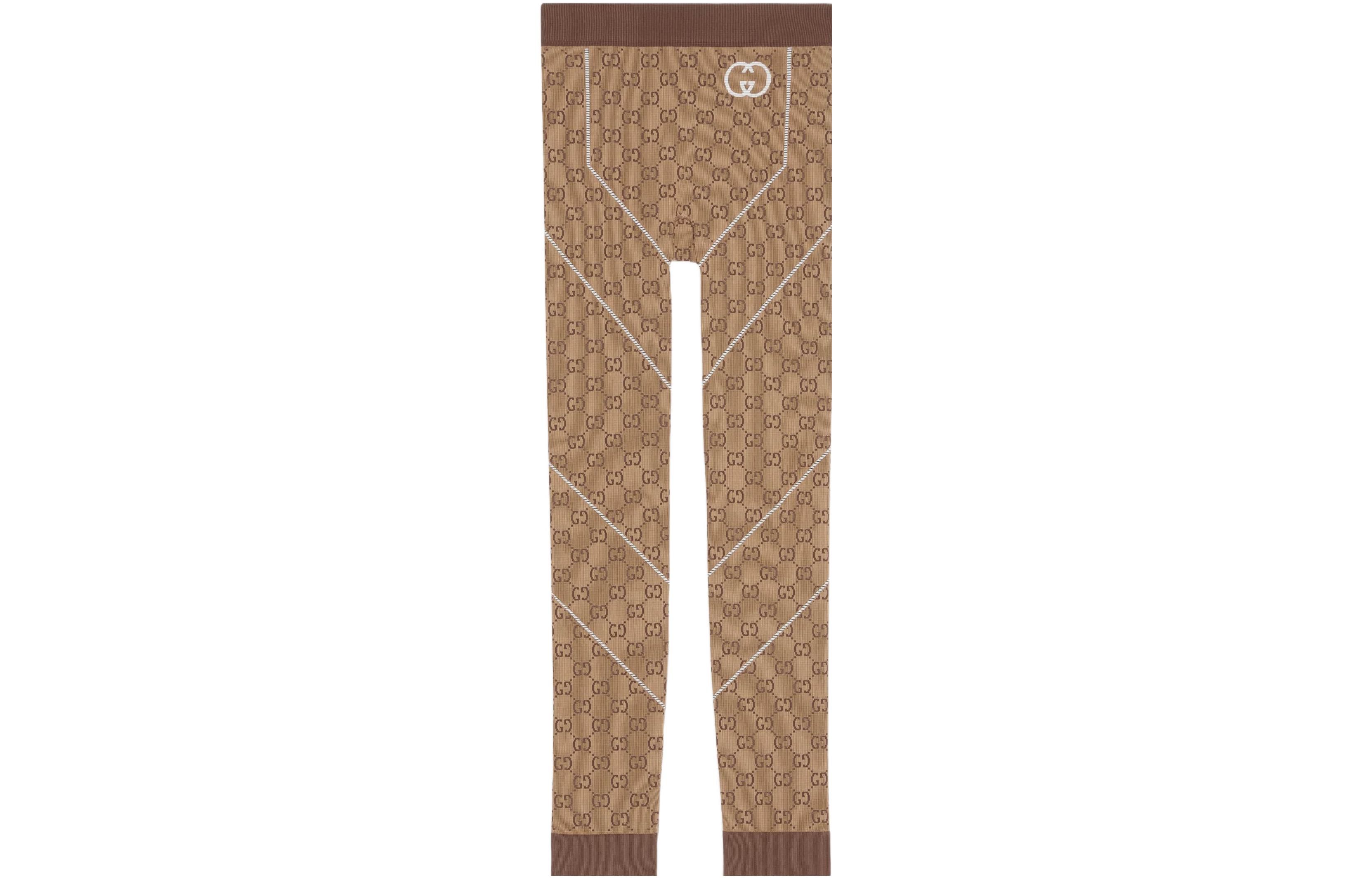 (Women) Gucci SS23 Beige GG Knit Jacquard Leggings from Ski Collection 715523-XJETY-9742