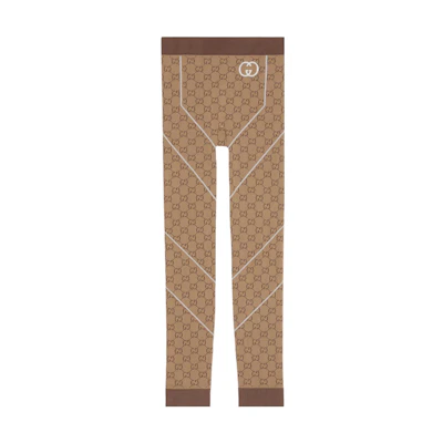 (Women) Gucci SS23 Beige GG Knit Jacquard Leggings from Ski Collection 715523-XJETY-9742