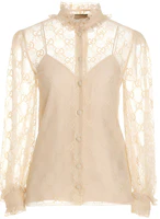 (Women) Gucci SS23 Beige Lace Shirt 721667-ZAK7S-9205 (Women) Gucci SS23 Beige Lace Shirt 721667-ZAK7S-9205