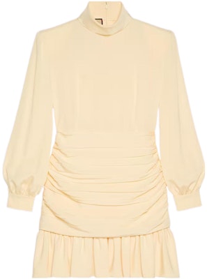 (W) Gucci SS23 女士米色荷葉長袖洋裝 705358-ZAKCF-9205 Buy (W) Gucci SS23 女士米色荷葉長袖洋裝 705358-ZAKCF-9205