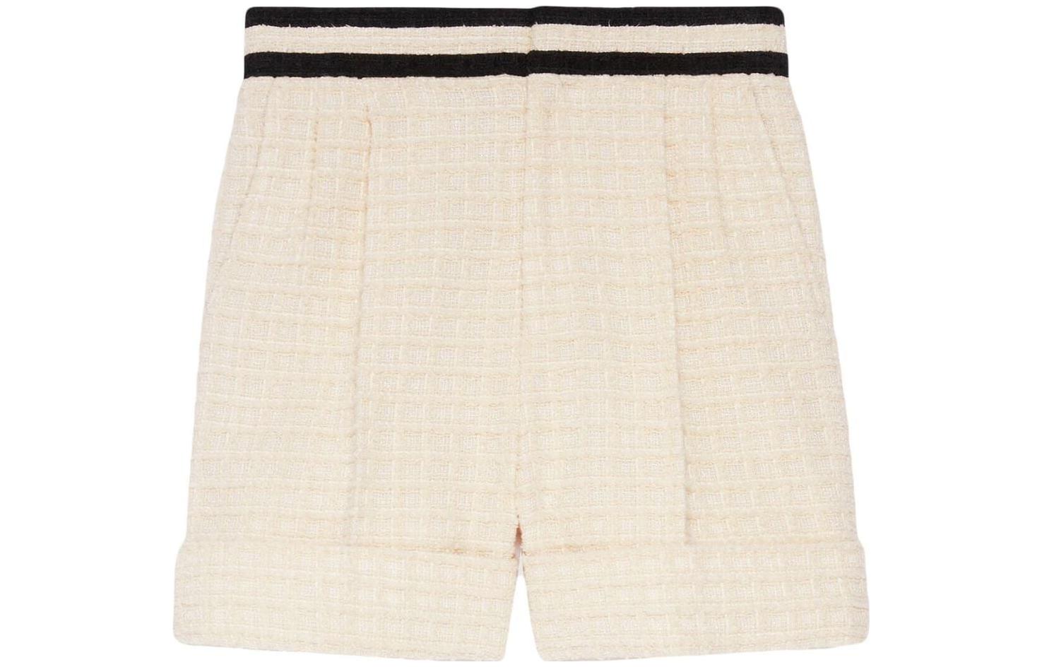 (Women) Gucci SS23 Beige Two-Tone Tweed Shorts 731967-ZAK59-9791