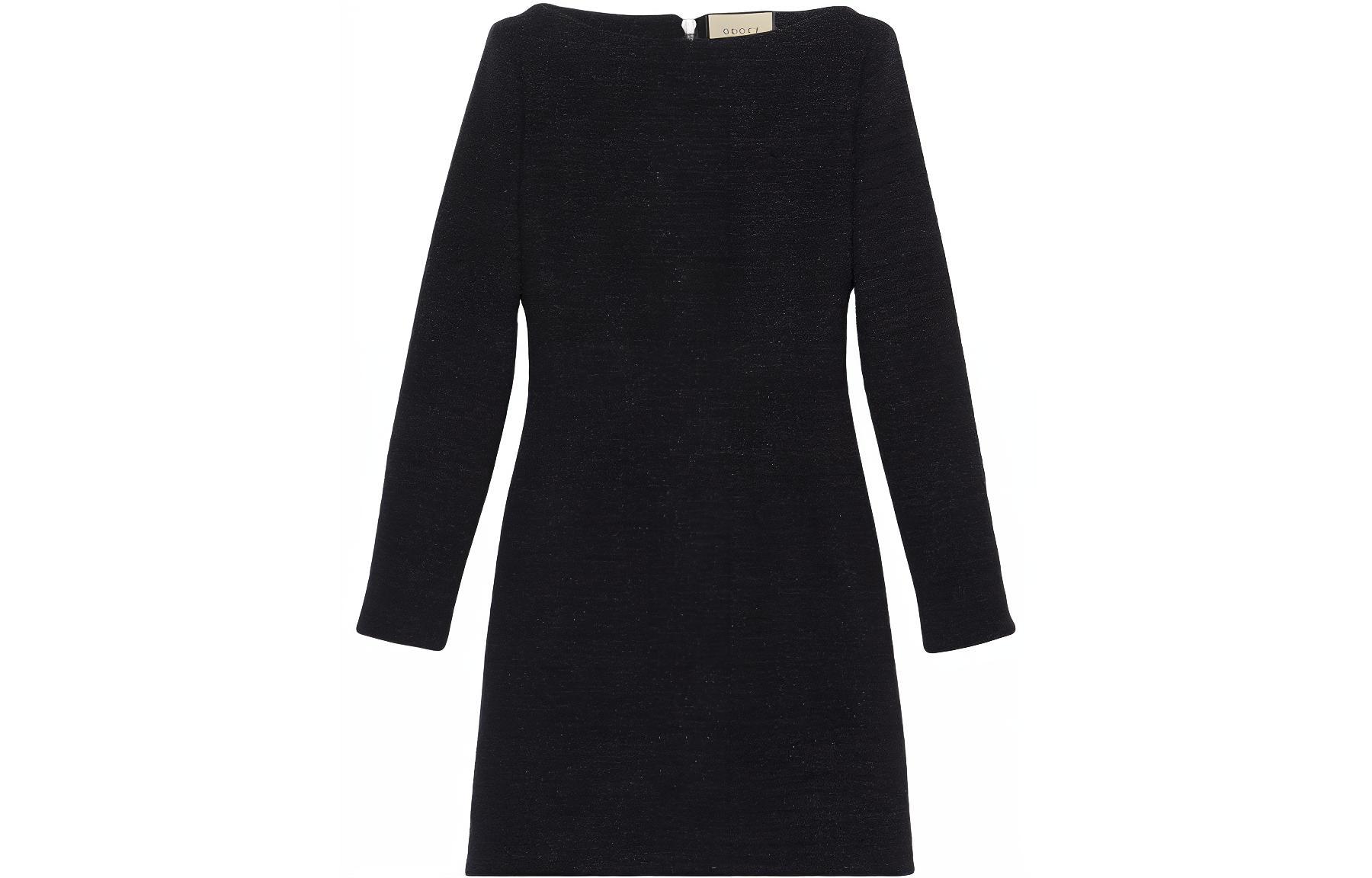 (Women) Gucci SS23 Black Sequin Off-Shoulder Zipper Mini Dress 715611-ZAF3G-1000