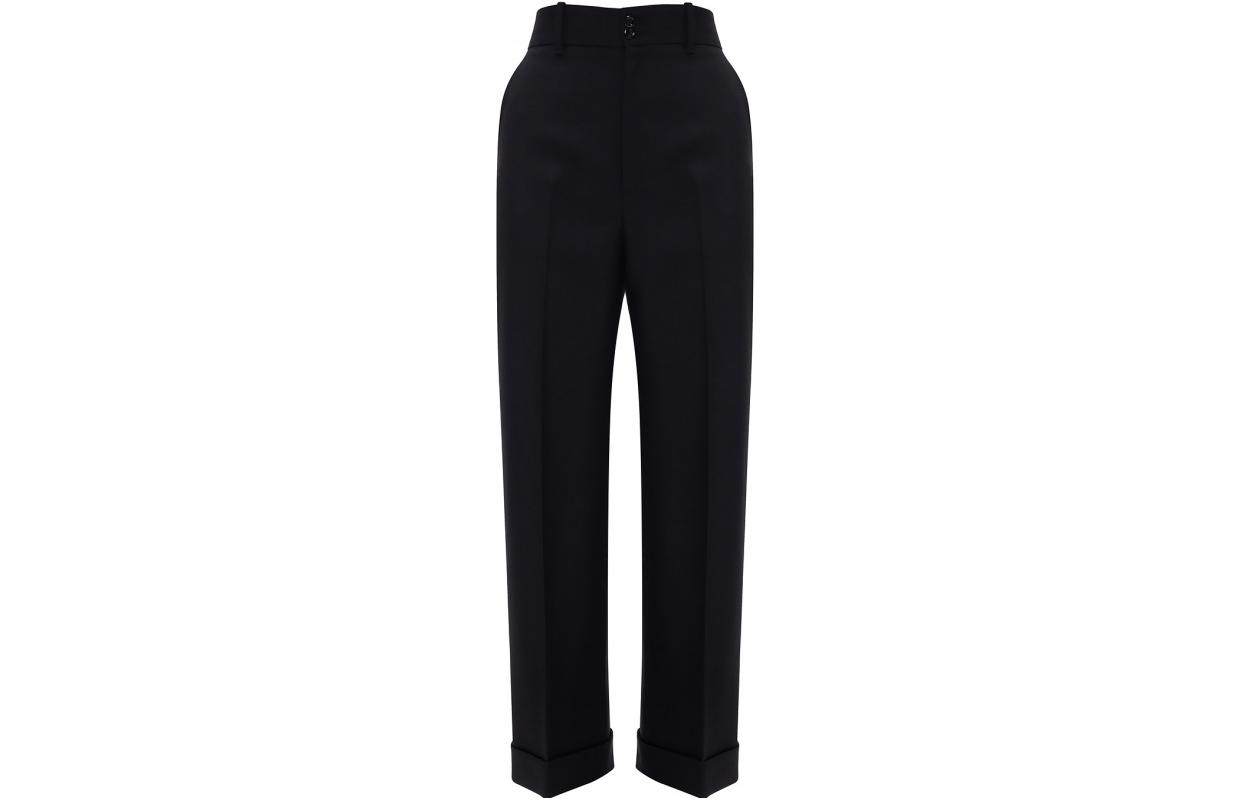 (Women) Gucci SS23 Black Wide-Leg Pleated Casual Trousers 633244-ZAFAP-1000