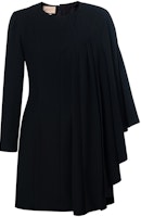 (Women) Gucci SS23 Black Wool Georgette Midi Long Sleeve Dress 731293-ZAD88-1000 (Women) Gucci SS23 Black Wool Georgette Midi Long Sleeve Dress 731293-ZAD88-1000