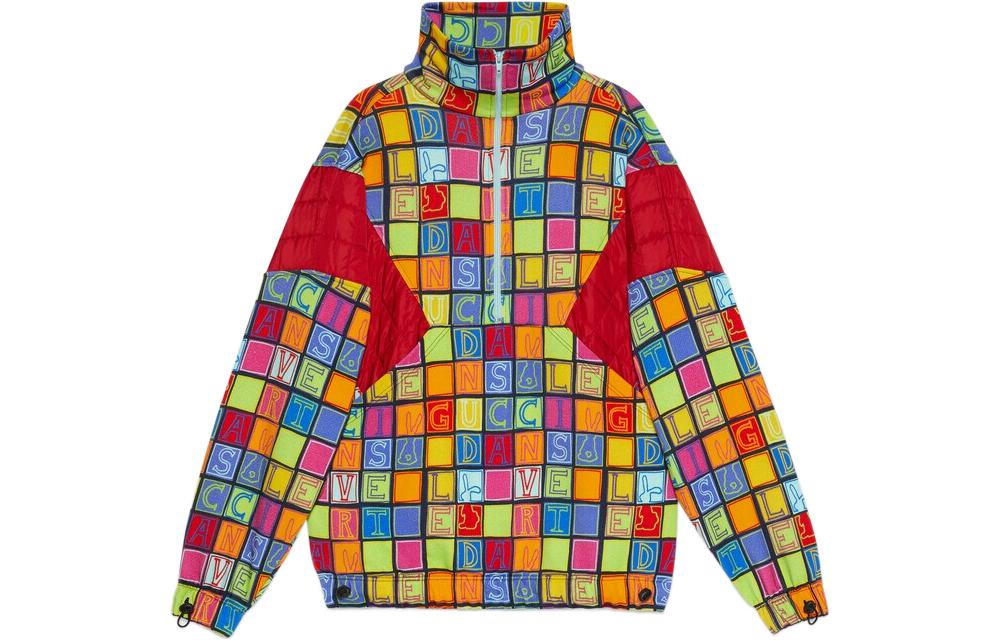 (Women) Gucci SS23 Block Letter Print Half-Zip Sweatshirt Multi-Color 723553-XJE2H-6193