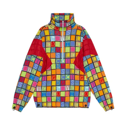 (Women) Gucci SS23 Block Letter Print Half-Zip Sweatshirt Multi-Color 723553-XJE2H-6193