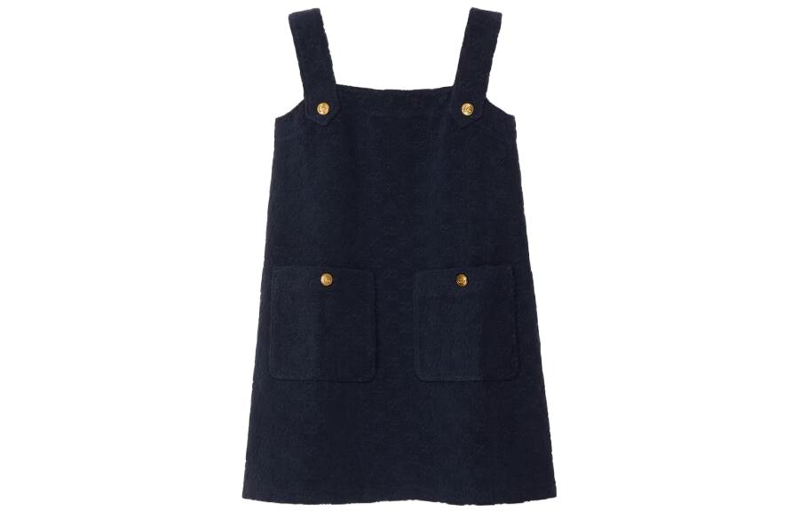 (Women) Gucci SS23 Blue Sleeveless Buttoned Dress for Women 743033-XJFJK-4443