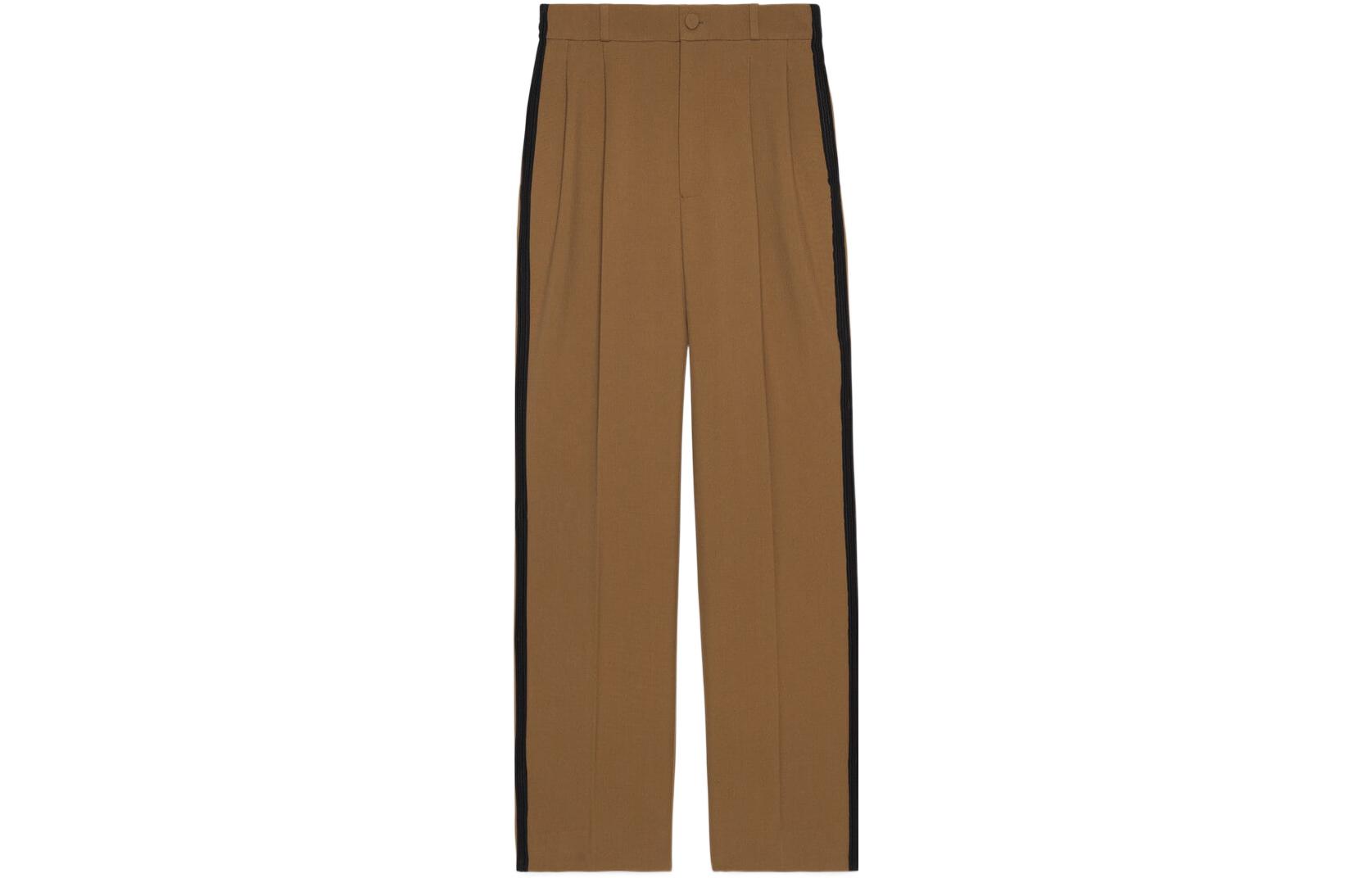(Women) Gucci SS23 CNY Collection Side Stripe High-Waist Trousers Brown 714307-ZAL0U-2423