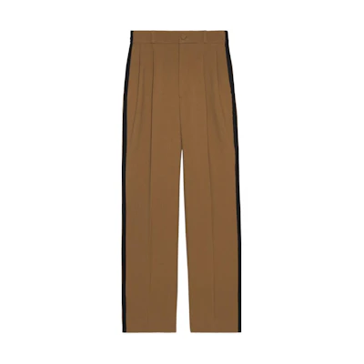 (Women) Gucci SS23 CNY Collection Side Stripe High-Waist Trousers Brown 714307-ZAL0U-2423