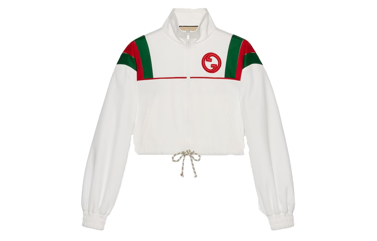 (Women) Gucci SS23 Colorblock High-Neck Zip-Up Jacket White 738929-XJFJE-9088