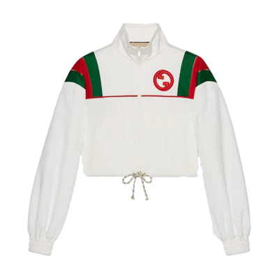 (Women) Gucci SS23 Colorblock High-Neck Zip-Up Jacket White 738929-XJFJE-9088