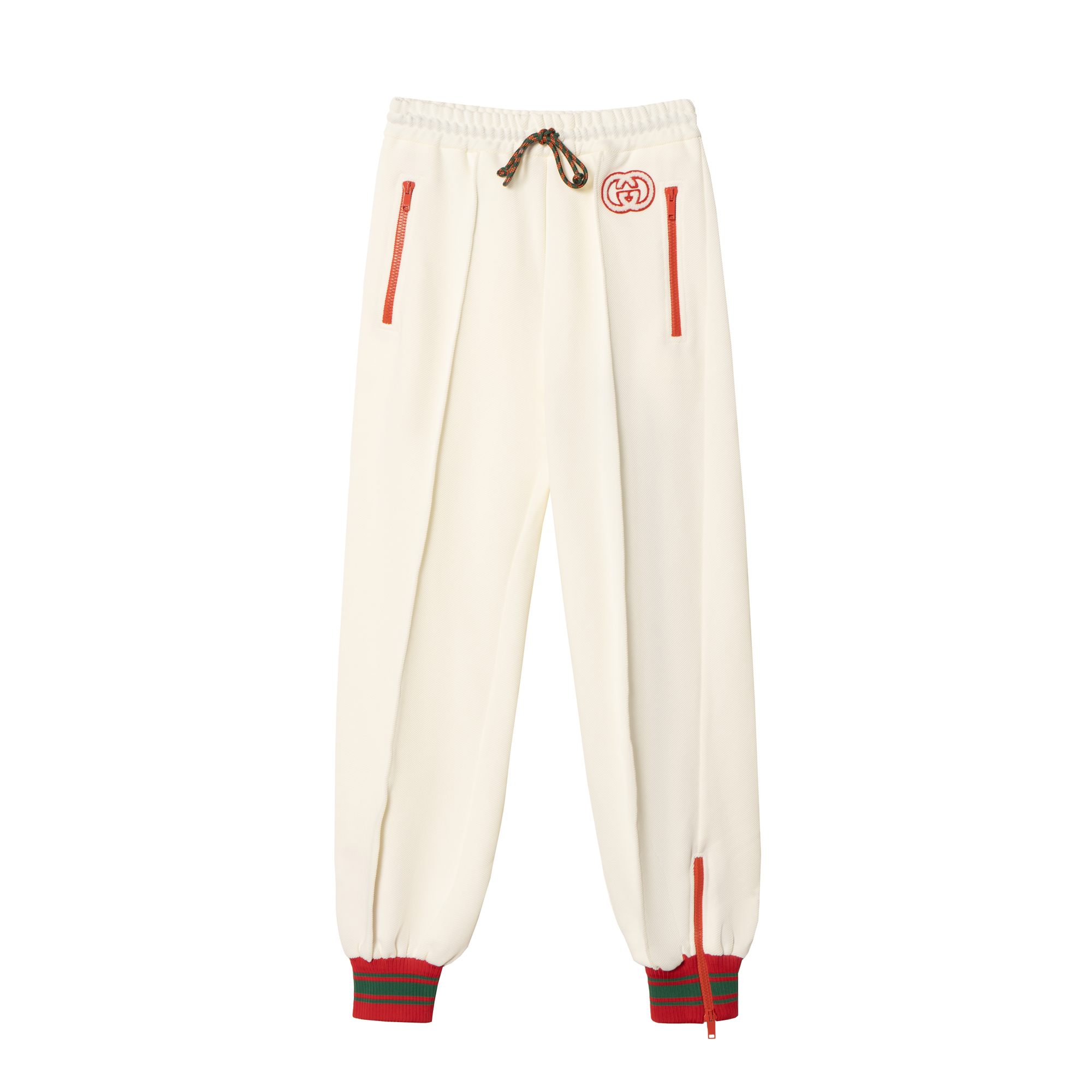 (Women) Gucci SS23 Colorblock High-Waisted Knit Track Pants Cream 734577-XJEWO-9782