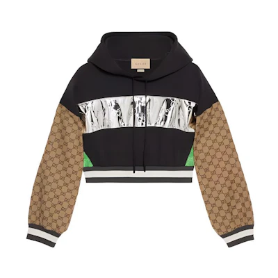 (Women) Gucci SS23 Colorblock Hooded Sweatshirt in Black 753561-XJFT-81142