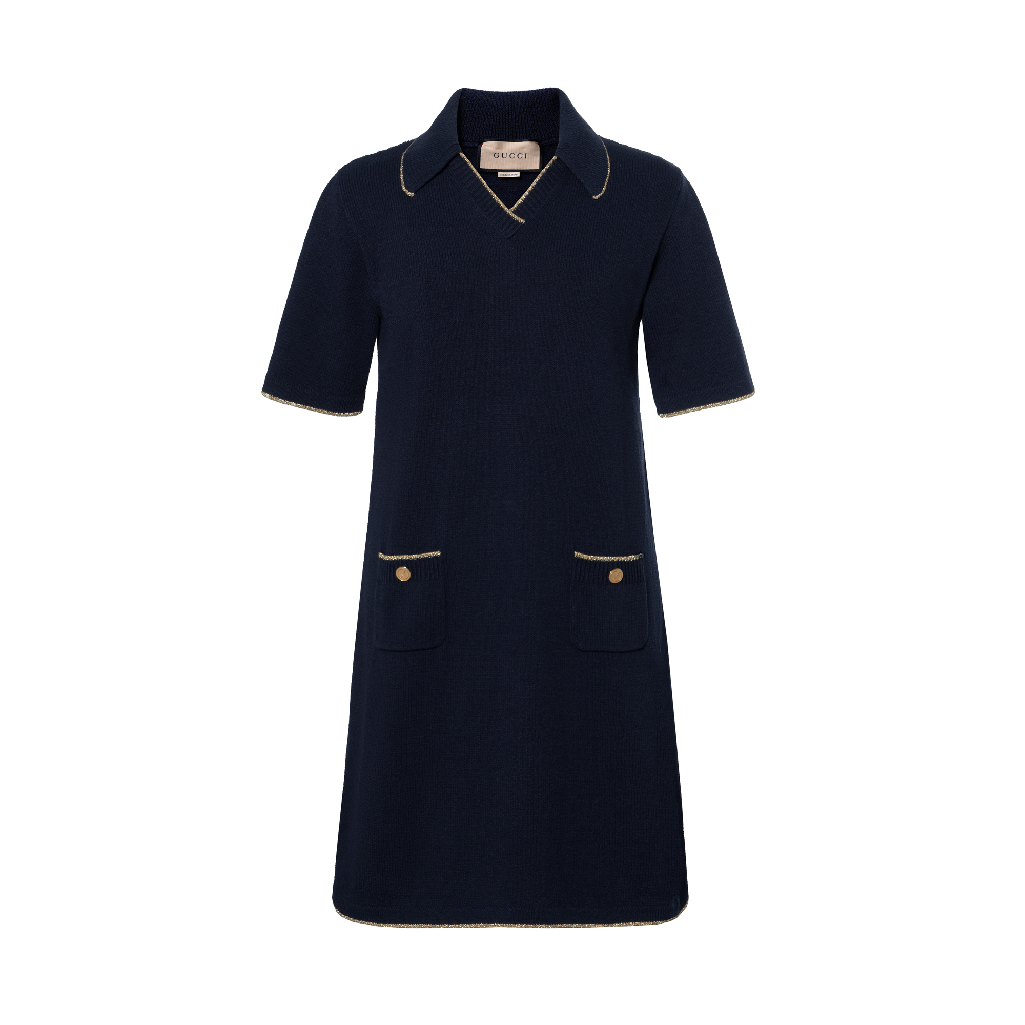 (Women) Gucci SS23 Colorblock Knit Midi Dress Blue 748927-XKCHF-4769