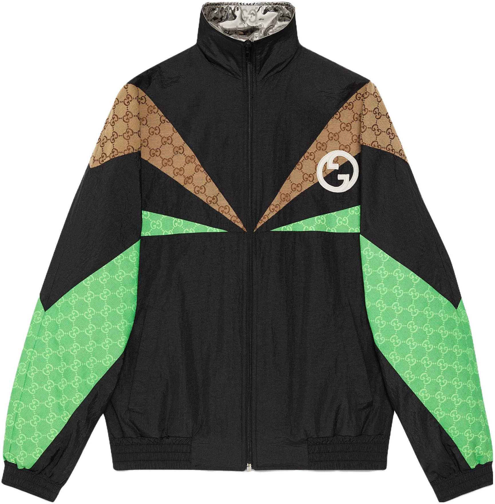 women-gucci-ss-23-colorblock-monogram-zip-high-neck-jacket-black-747061-xjfu-0-1043