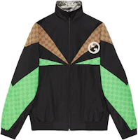 (Women) Gucci SS23 Colorblock Monogram Zip High-Neck Jacket Black 747061-XJFU0-1043 (Women) Gucci SS23 Colorblock Monogram Zip High-Neck Jacket Black 747061-XJFU0-1043