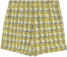 (Women) Gucci SS23 Colorblock Plaid Shorts Yellow 664283-ZAGLP-7088 (Women) Gucci SS23 Colorblock Plaid Shorts Yellow 664283-ZAGLP-7088