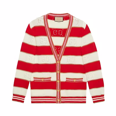 (Women) Gucci SS23 Colorblock Striped Knit Sweater Red 752201-XKC68-6397