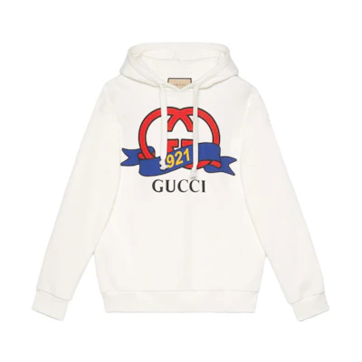 (Women) Gucci SS23 Double G Logo White Hoodie 717427-XJFNI-9095